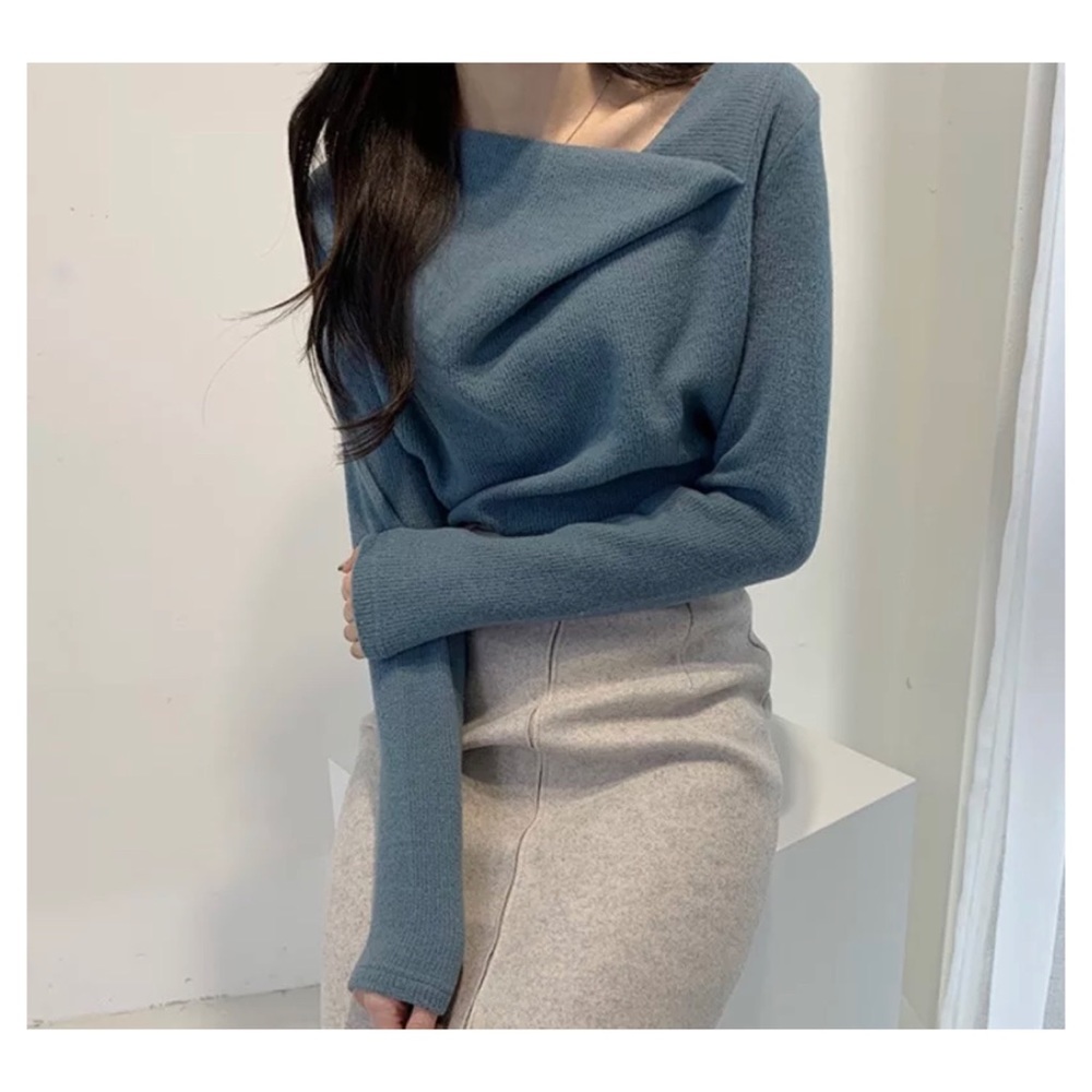 The “Ava” Knit Sweater in Ice Blue